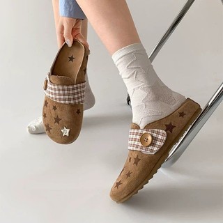 Mùa Hè Sao Biển Muối Xanh Nhẹ Nhàng Thoải Mái Birkenstock Giày 2025 Phong Cách Mới Đáy Phẳng Người Lười Dép Ngoài Mặc Nữ