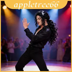 Michael Jackson Cosplay Tóc Giả Màu Đen Vừa Dài Tóc Xoăn Cho Sân Khấu
