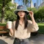 Mũ Denim Fisher có vành rộng chặn tia cực tím cho du lịch và hoạt động ngoài trời