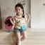 cô gái hoạt hình giả hai mảnh tay ngắn vá quần short denim hai mảnh mùa hè phong cách mới phong