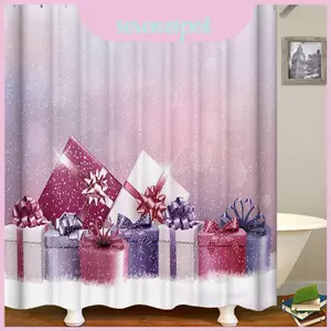 Hộp Giáng Sinh Thanh Lịch Trong Rèm Tắm Tuyết Với Polyester Chống Thấm Nước