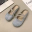 Baotou Half Slippers Women's Shoes New Summer With Skirt Retro French Lazy One-leg Rhinestone Sa
