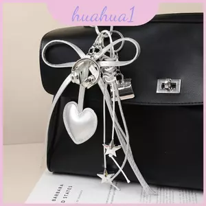 Móc khóa thả nước tình yêu hợp thời trang Heart Pu cho ba lô và chìa khóa