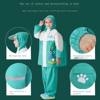 Áo mưa và bộ quần áo chống thấm nước dành cho học sinh tiểu học và mẫu giáo, phù hợp cả bé trai lẫn bé gái