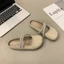 Baotou Half Slippers Women's Shoes New Summer With Skirt Retro French Lazy One-leg Rhinestone Sa
