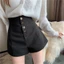 thiết kế mới thích hợp cho mùa xuân hè quần bốt một hàng khuy ống rộng màu trơn giảm béo và quần