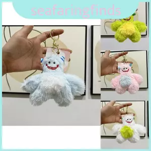 Móc khóa sang trọng đầy màu sắc Furry Yeti sang trọng Trang trí túi búp bê quái vật dễ thương