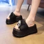 Dép ren ngọt ngào ngọc trai nơ nửa dép nữ mùa hè đế dày 8 cm dép đế bệt