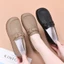 Soft Leather Beanie Shoes For Women, Tendon Soft Bottom Flat Shoes, Middle-aged And Old Singl