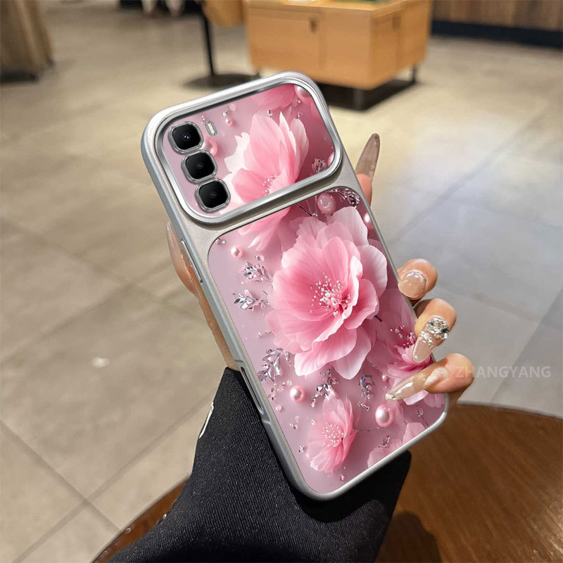 Ốp Lưng Cho infinix Hot 60 Hot 60i Hot 60 Pro Plus 4G Thẩm Mỹ Mới Họa Tiết Hoa Bướm Điện Thoại Di Động Vỏ Mềm Có Cửa Sổ Lớn Silicon Mờ Vỏ Điện Thoại