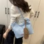 Armpit New Cartoon Denim Canvas Bag Tote Bag Women's Large Capacity Shoulder Fashion