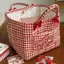 Thùng lưu trữ Cotton chéo viền phong cách có họa tiết lưới cho tủ quần áo và sử dụng phòng ngủ