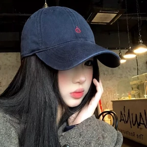 Baseball Caps For Women 2025 New Korean Style Soft Top Wide Brim Big Face Revealing Small Duck T