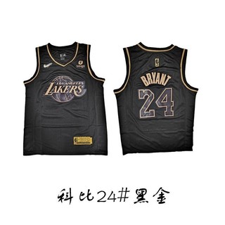 Quần áo bóng rổ thêu Lakers Vàng đen Kobe No. 24 James No. Áo bóng rổ 23 cổ điển