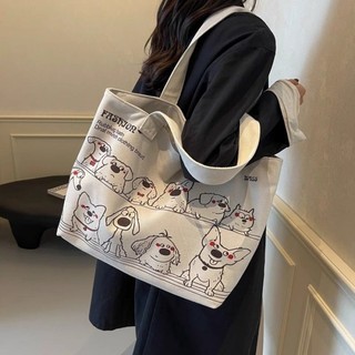 Korean Style Large Bag Women's New Casual Versatile Tote Canvas Bag Large Capacity Commuter Sh