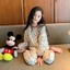 Bé Gái Cloud Cotton Bộ Đồ Ngủ Xuân Thu Mới Siêu Mềm Tay Dài Trẻ Em Bé Gái Mục Vụ Phong Cách N