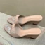 Giày Sandal Mũi Nhọn Phong Cách Châu Âu Và Mỹ Da Sáng Chế Giày Sandal Đế Xuồng Thanh Lịch Giày C