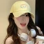 New Korean Style All-match Kitten Embroidered Baseball Cap With Brim Showing Face, Small Hat Wit