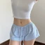 Striped Button Drawstring Low Waist Shorts Women's Beach Loose And Versatile Low Waist Casual