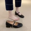 New Year French Style Shoes For Work And Commuting, Retro One-strap Mary Jane Shoes, High Heels,