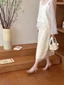 đôi sandal hở mũi mỏng quai vuông mũi nhọn dành cho nữ giày cao gót mới phong cách Hàn Quốc than
