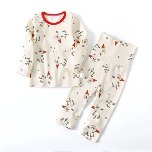 Bộ Quần Áo Thu Đông Trẻ Em Và Quần Thu Đông Full Cotton Xẻ Bụng Bảo Vệ Bé Bộ Đồ Lót Quần Áo Ren