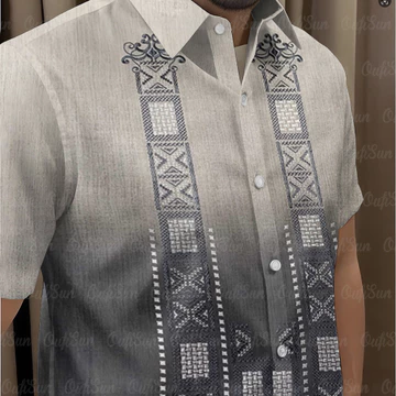 Nam Barong Áo Sơ Mi Nam Quần Áo Áo Vintage Áo Phong Cách Dân Tộc ASEAN Quần Áo Áo Áo Sơ Mi Dân Tộc Oversize Họa Tiết Retro Ngoài Trời Dạo Phố 04a