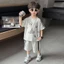 bộ quần áo trẻ em ngắn tay bằng cotton nguyên chất quần áo mặc nhà mùa hè mới cho bé trai và bé