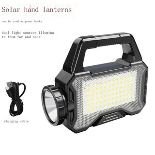 Đèn ngoài trời Đèn cắm trại Đèn pin năng lượng mặt trời xuyên biên giới Đèn LED Đèn sáng ngoài trời Sạc USB siêu sáng Đa chức năng Cob Đèn làm việc Đèn cầm tay