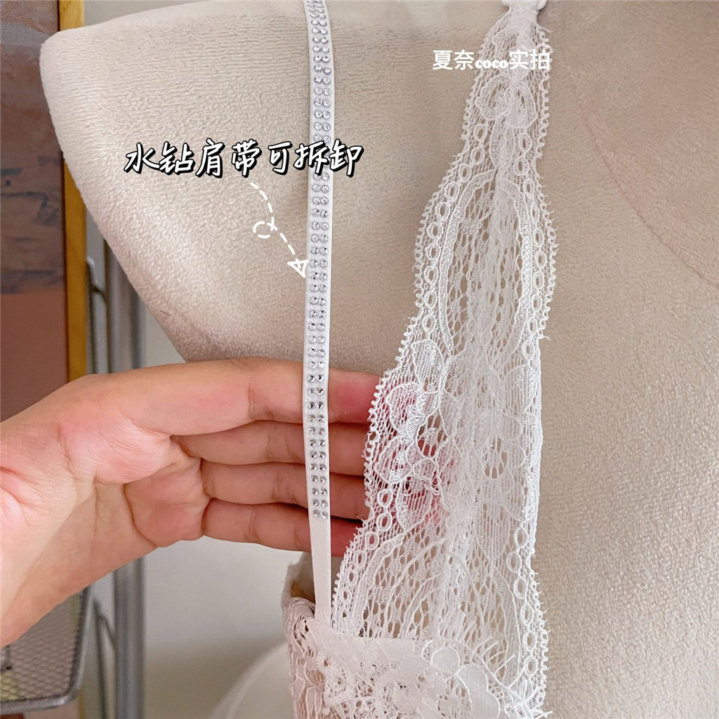 Dây Ren Áo Lót Nữ nhỏ ngực đẩy lên, thiết kế gợi cảm với chi tiết kim cương giả