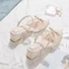 French High Heels For Women This Summer New Pointed Toe Thick Heels With Skirt Lace Mesh Hollow