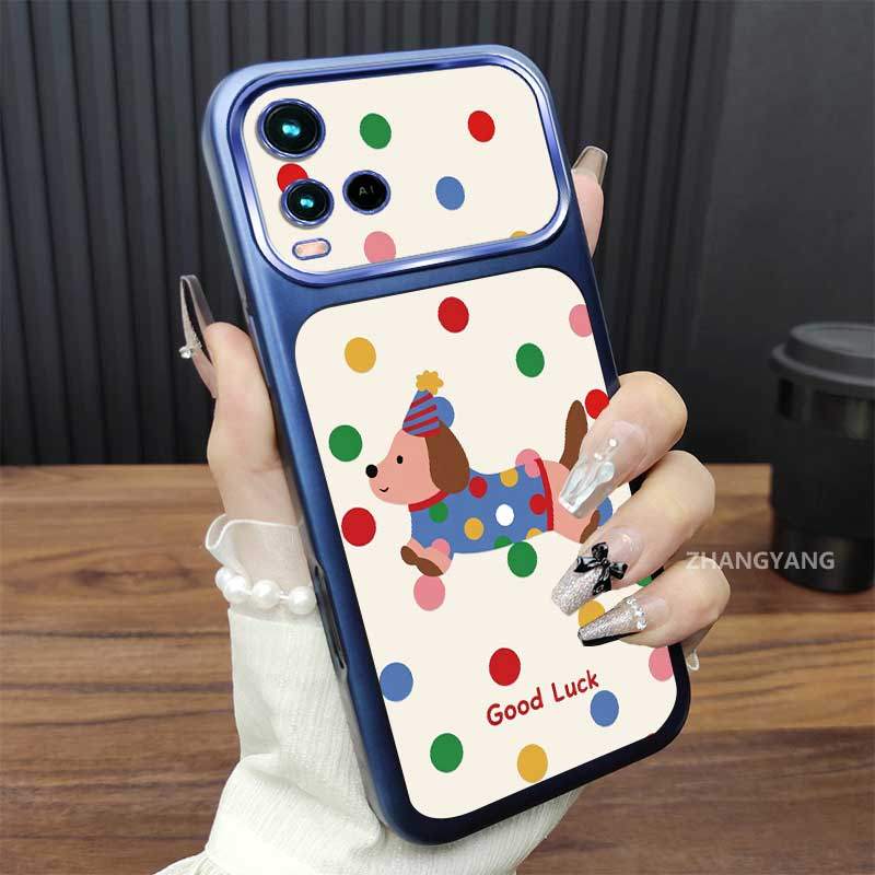 Ốp Lưng Cho VIVO Y21 Y21S Y21A Y33s 4G Vỏ Điện Thoại Họa Tiết Toàn Màn Hình Đơn Giản Và Dễ Thương Với Chất Liệu Mạ Điện Silicon Trong Suốt TPU Chống Rơi Mềm