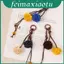 Qi Nhiều Màu Sắc Miu Phong Cách Retro Ball Tua Rua Chìa Khóa Trang Trí Túi Thời Trang