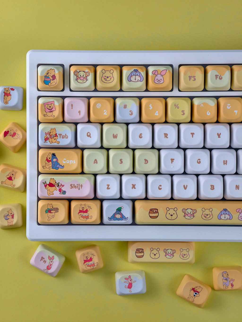 Winnie The Pooh Keycaps PBT MOA Profile 130 Phím Nhuộm Thăng Hoa Aula ...
