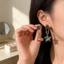 Bông Tai Trái Tim Bạc Kim Có Dầu Thả Hoàn Thiện Cho Trang Sức Thời Trang Nữ
