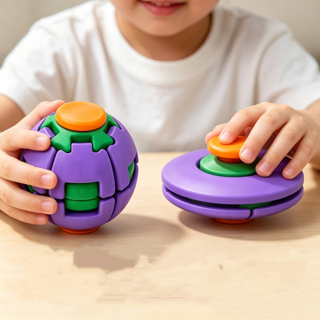 2 Chiếc Mới 3D Biến Đổi Fidget Spinner Ball Press Để Xoay Biến Dạng Đồ Chơi Giảm Căng Thẳng Di Động Chống Lo Âu Cảm Giác Fidget Đồ Chơi Dành Cho Trẻ Em Người Lớn