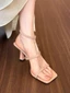 đôi sandal hở mũi mỏng quai vuông mũi nhọn dành cho nữ giày cao gót mới phong cách Hàn Quốc than