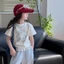 bé gái áo thun ngắn tay mùa hè phong cách mới ngọt ngào in hoạt hình áo cổ tròn hợp thời trang d