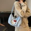 Japanese Cartoon Plaid Canvas Bag For Women Summer Large-capacity Dumpling Bag Versatile Student