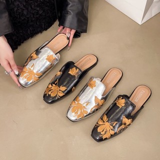 Retro Birkenstock Shoes Half Slippers Early Autumn New Relaxed Anti-velvet Baotou Lazy Anti-slip