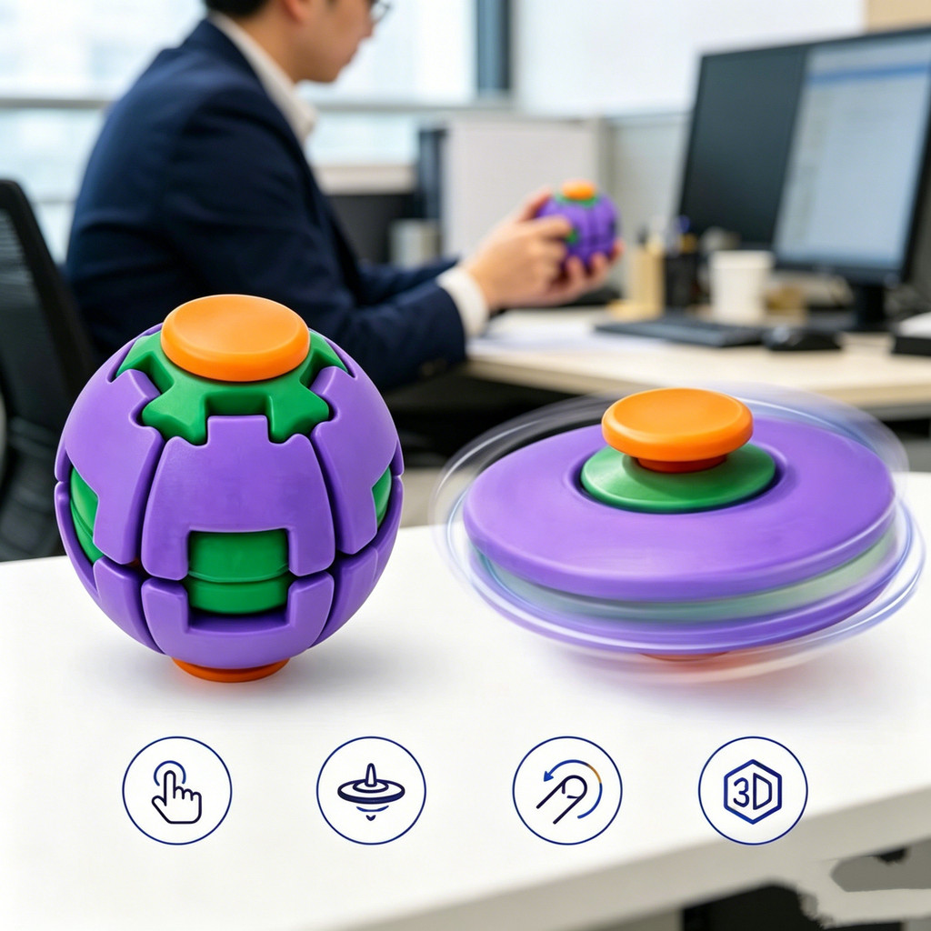 2 Chiếc Mới 3D Biến Đổi Fidget Spinner Ball Press Để Xoay Biến Dạng Đồ Chơi Giảm Căng Thẳng Di Động Chống Lo Âu Cảm Giác Fidget Đồ Chơi Dành Cho Trẻ Em Người Lớn