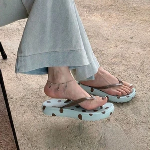 Polka-dot Flip-flops For Women's Summer Outer Wear, Thick-soled Flip-flops, Beautiful And Not Ti