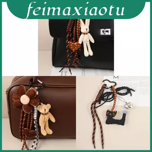 Mặt dây chuyền hình trái tim Miu dễ thương hình động vật thủ công cho túi xách và chìa khóa