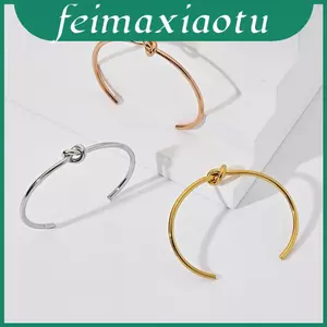 Vòng tay phong cách nút thắt bằng thép titan thời trang có mạ điện cho người theo xu hướng và giới trẻ