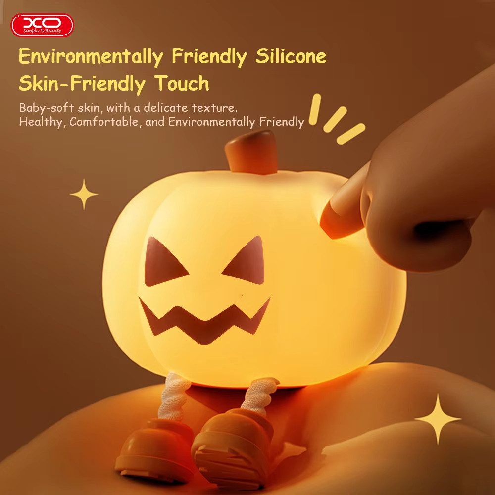 Dễ Thương Bí Ngô Đèn Ngủ LED Bí Ngô Đèn Sạc Đầu Giường Trang Trí Máy Tính Để Bàn Trẻ Em Quà Tặng Halloween