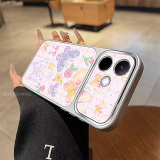 Ốp Lưng Cho OPPO A6C 4G Cửa Sổ Lớn Mờ Cao Cấp Vỏ Điện Thoại Thẩm Mỹ Nhiều Màu Sắc Bướm Và Mèo Dễ Thương Họa Tiết Thiết Kế Mới
‌