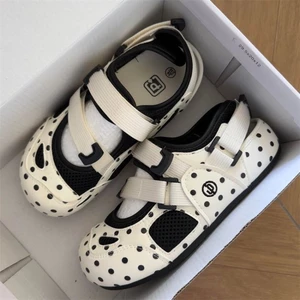 Giày thể thao Velcro chấm bi thiết kế cao cấp phong cách Hàn Quốc dép sandal học sinh đa năng th