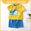 Bộ quần áo Cotton mùa hè cho bé trai tập đi có họa tiết hoạt hình và mềm mại cho thời gian chơi bằng vải