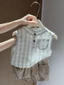 Bộ đồ mỏng không tay mùa hè dành cho bé trai Bộ đồ hở ngực phong cách Hàn Quốc Quần short rộng x