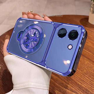 Ốp Lưng Cho POCO X8 Pro 5G X8 Pro Max 5G Mạ Điện Trong Suốt Cao Cấp Cửa Sổ Lớn Ốp Lưng Điện Thoại Xoay Thẩm Mỹ Chân Đế Laser Thiết Kế Mới